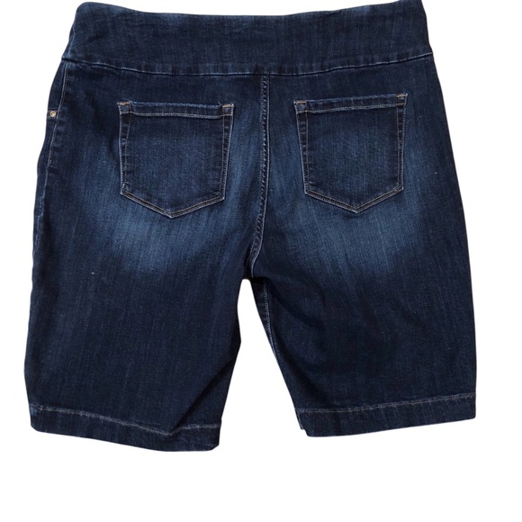 Lee Slim Fit Sculpting Mid Rise Sz 16 Denim Bermuda Shorts Pull On - Picture 2 of 4